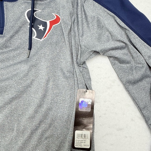 Houston TEXANS Gray and Blue NFL Logo Hoodie NWT Size L - Picture 2 of 4